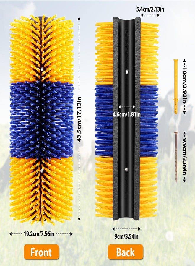 LeadGoods 2PCS Livestock Scratch Brush with 4 Screws - Grooming Brushes for Horse, Goat, Cow, Pig - Cattle Supplies with Back Scratcher - Image 2